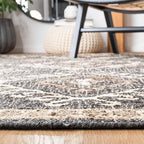 SAFAVIEH Kilim Collection X-Large Area Rug - 12' x 15', Black & Ivory, Handmade Flat Weave Jute, Ideal for High Traffic Areas in Living Room, Bedroom (KLM762Z)