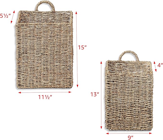 Trademark Innovations Hanging Wall Mounted Baskets - Set of 2 (Large)