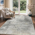 GENIMO Washable Rugs 5x7 Area Rugs for Living Room Bedroom, Modern Lightweight Rug Ultra Soft Indoor Area Rugs 5x7 for Dining Room, Low Pile Carpet with Non Slip Backing, Mist Grey