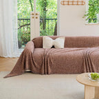 ROOMLIFE Pink Couch Covers for 3 Cushion Couch Sofa, Chenille Sofa Couch Slipcover Sectional Sofas Covers with Tassel, Washable Soft Breathable Furniture Protector Cover for Living Room, 71''X150''