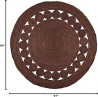 SAFAVIEH Area Rug 7' Round - Natural Fiber Collection - Brown, Handmade Jute, Boho Farmhouse Braided Design (NF364T)