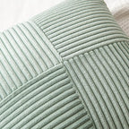MIULEE Greyish Green Decorative Throw Pillow Covers 18x18 Inch for Couch Bed Sofa Spring Decor Pack of 2 Boho Farmhouse Throw Pillows Soft Cross Corduroy Patchwork Textured Cushion Cases