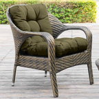 QILLOWAY Outdoor Seat/Back Chair Cushion Tufted Pillow, Spring/Summer Seasonal Replacement Cushions - Set of 2 (Sage)