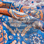Boho Throw Blanket for Bed Couch 80" x 90", 100% Organic Cotton Skin-Friendly Ultra Soft Quilt Throw - Floral Rustic Living Room Decor Luxury Reversible Blanket for Sofa Chair and Gift