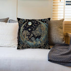 Vintage Dark William Morris Night Moon Forest Decor Pillow Covers 18x18,Black Forest Decor,Dark Dcademia Floral Decorative Throw Pillow Covers for Home Bedroom Living Room