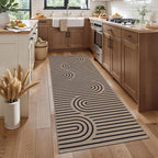 Tangsoo Easy Jute Rug 2x6 Washable Runner Rug for Hallways,Non-Slip Thin Black Outdoor Rug,Modern Farmhouse Rainbow Floor Carpet for Kitchen Laundry Bedroom Living Room Entryway