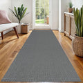 EARTHALL Woven Runner Rug 3x8 Ft Washable Runners for Hallways Wide Non Slip Rubber Backed Kitchen Runner Braided Indoor Floor Carpet for Entryway, Hallway, Kitchen, Bedroom, Dark Gray
