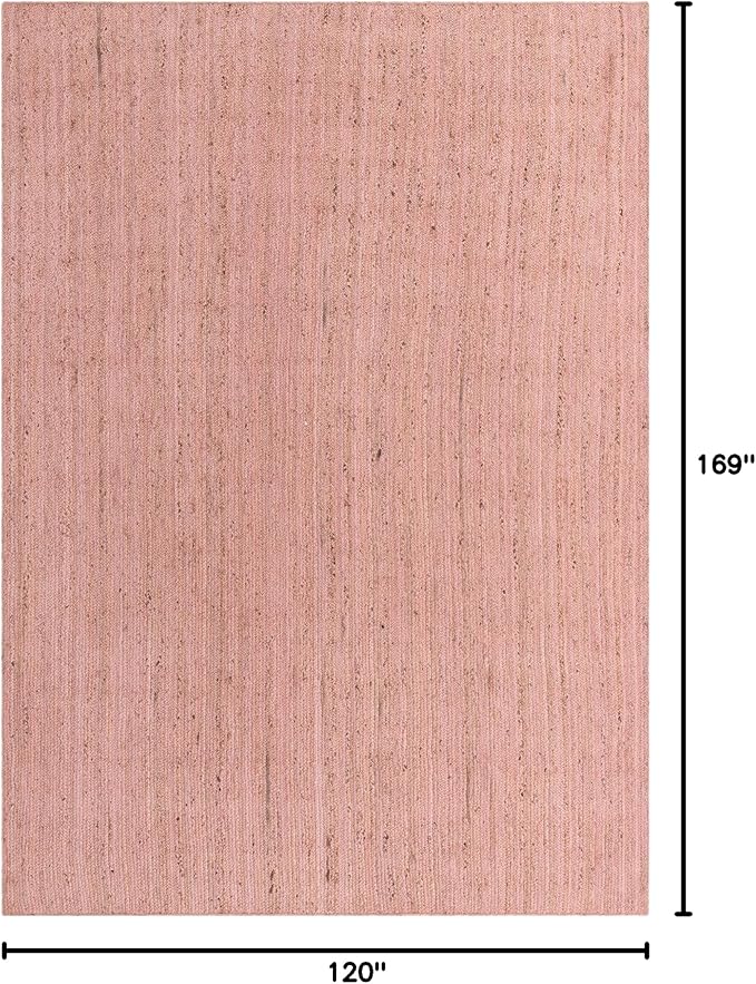 Unique Loom Braided Jute Collection Area Rug - Dhaka (10' x 14' 1" Rectangle, Light Pink)