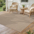 Easy Jute Rug 5x7: Indoor Outdoor Natural Boho Area Rugs for Living Room Patio Washable - Farmhouse Neutral Contemporary Carpet Mat for Entryway Bedroom Kitchen Backyard Sunroom Non Slip