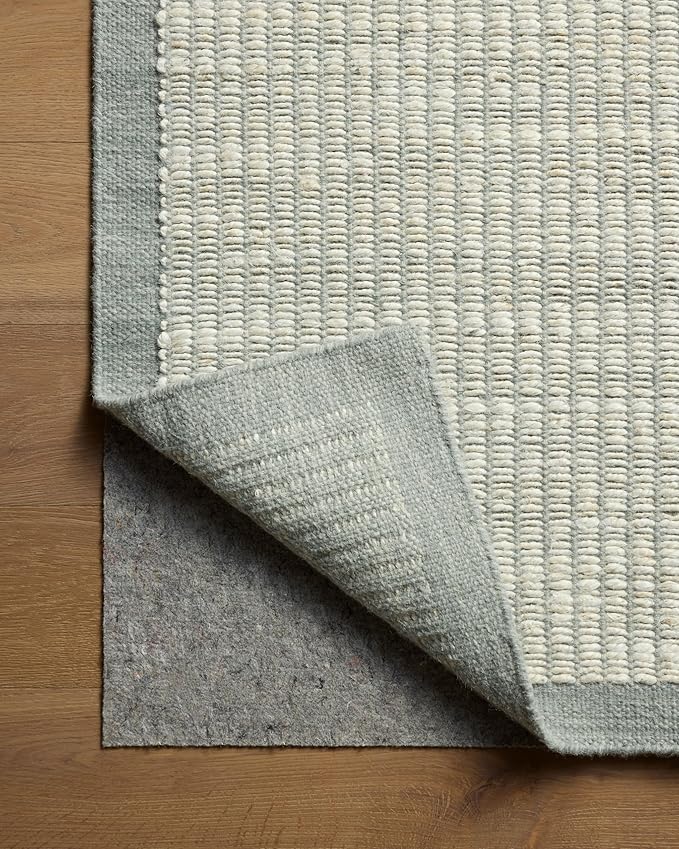 Loloi Amber Lewis Lilah Collection LIH-01 Ivory/Sky 3'-6" x 5'-6" Accent Rug Jute, Wool, Cotton, Neutral, Living, Bedroom, Dining, Rug