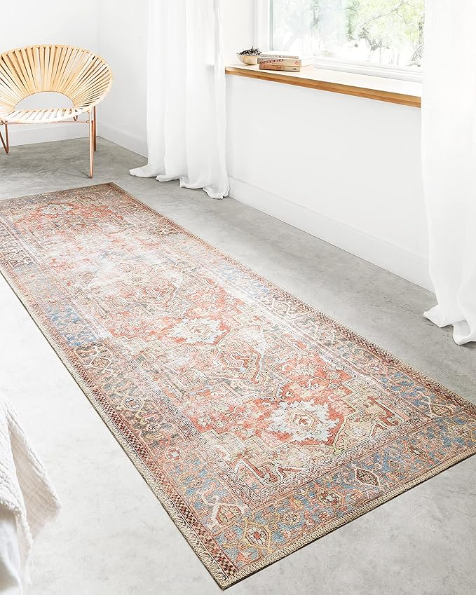 Loloi Loren Collection LQ-15 Terracotta/Sky 5'-0" x 7'-6" Area Rug