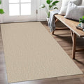 EARTHALL Washable Area Rug 3x5 Ft Non Slip Rugs for Entryway, Braided Rubber Backed Throw Rugs Door Mat Indoor Outdoor Entrance, Cotton Woven Carpet for Kitchen Foyer Front Door, Send/Beige