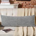 AmHoo Boho Chenille Pillow Cover Decorative Tufted Pillowcase for Couch Bed Sofa Bedroom Living Room Modern 14 x 36-Inch Black