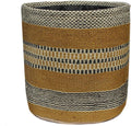 Sturdy Jute Planter Basket Modern Woven Basket for 8" Floor Indoor Planters, 10” x 10” Storage Organizer Basket Home Decor, Boho Chic Storage Earth-Friendly Planter (10x10 Inches, Multi Strip)