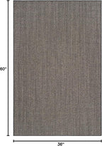 Martha Stewart x SAFAVIEH Area Rug Collection - 3' x 5', Charcoal, Sisal & Jute, Farmhouse Style, Ideal for Living Room, Bedroom, Foyer, Accent Space (MSR9501F)