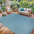 Washable Indoor Outdoor Rug 9x12 Weather Resistant Area Rugs Modern Solid for Porch Deck Balcony Backyard Patio Outside Carpet (9 X 12 Aqua Blue)
