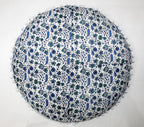 CRAFT KALA Large Round Bohemian Floor Pillow Pouf Cover Mandala Meditation Room Pillow Cover for Adults Boho Seating Poufs Cushion Cover for Kids Playroom 32" Round Green Sky Peacock