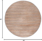 SAFAVIEH Natural Fiber Collection 7' Round Grey/Natural NFB654F Handmade Boho Farmhouse Rustic Jute & Cotton Jute Area Rug