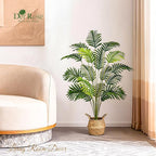 Der Rose 44" Fake Plants Artificial Palm Tree with Hand Woven Basket for Home Office Living Room Balcony Indoor Easy Assembly
