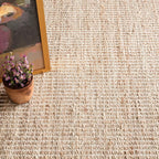 Dash & Albert Gridwork Ivory Handwoven Jute Rug, 4 X 6 Feet, Ivory Solid Pattern