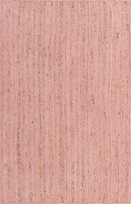 Unique Loom Braided Jute Collection Area Rug - Dhaka (5' 1" x 8' Rectangle, Light Pink)