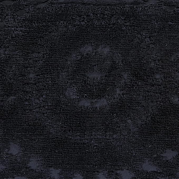 Better Trends Rio Collection is Super Soft and Light Weight in Floral Design 100% Cotton Tufted Unique Luxurious Machine Washable Tumble Dry, Standard Sham, Black