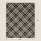 JTJ Vintage Checkered Easy Jute Rugs for Large Living Room 8x10 - Diamond Patterned Woven Rug for Bedroom, Indoor Area, Dining Room, Washable Foldable Low Pile Black and White Classic Decor
