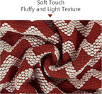 NTBAY Acrylic Knitted Throw Blanket, Lightweight and Soft Cozy Decorative Woven Blanket with Tassels for Travel, Couch, Bed, Sofa, 51x67 Inches, Red and White Striped