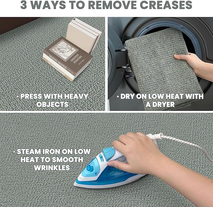 EARTHALL Long Runner Rug 3x12 Ft Washable Runners for Hallways Cotton Non Slip Entryway Runner Braided Kitchen Runner Indoor Outdoor Carpet Runners for Entryway, Hall, Foyers, Green/Grey