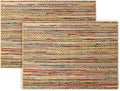 · REDEARTH · Jute Cotton Chindi Area Rug - 4'x6' Rectangular Rug, Handwoven, Non-Shedding, Soft & Durable – Multi Tones for Home Décor in Living Room, Dining Room, Bedroom, Set of 2