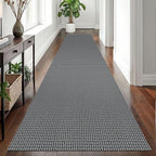 EARTHALL Runner Rug 3x12 Ft Washable Runners for Hallways Extra Long Woven Non Slip Entryway Runner Braided Kitchen Runner Indoor Outdoor Carpet Runners for Entryway, Hall, Foyers, Dark Gray