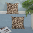 Leopard Pillow Covers 18x18 Inch Set of 2 Beige Brown Cheetah Throw Pillows Skin Animal Print Pillow Cases Modern Decorative Pillows Outdoor Farmhouse Soft Cotton Cushion Case for Couch Sofa