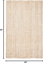 SAFAVIEH Natural Fiber Collection Area Rug - 5' x 8', Natural, Handmade Boho Farmhouse Woven Jute, Ideal for High Traffic Areas in Living Room, Bedroom (NF187A)