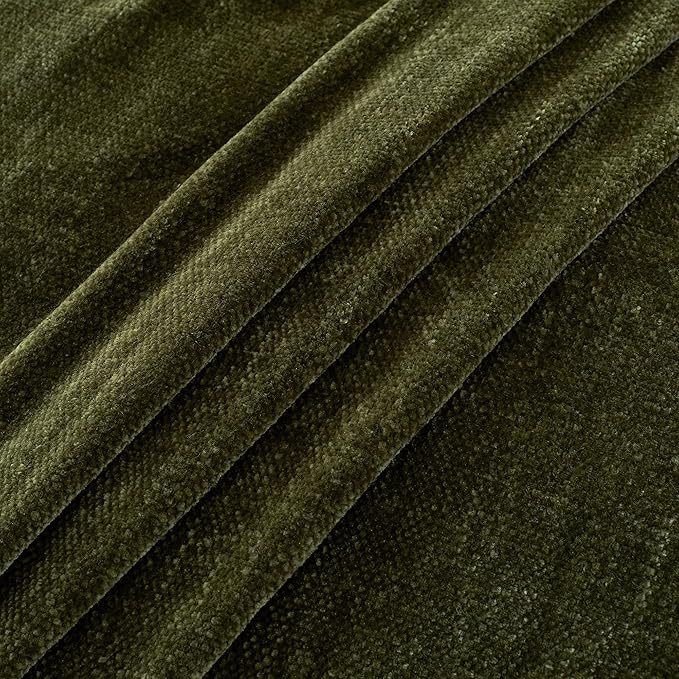 Chenille Throw Blanket for Couch with Tassels,50"X60" Soft Cozy Lightweight Knitted Boho Decorative Blankets for Bed and Sofa,Olive Green