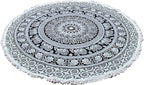 Round Beach Tapestry Turquoise Mandala Throw/Boho Hippie Beach Blanket Roundie/Indian Cotton Bohemian Large Round Table Cloth-Home Decor/Yoga Mat Meditation Picnic Rug (70", Black And WHite)