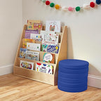 ECR4Kids SoftZone Floor Cushions, Round, Flexible Seating, Blue, 6-Piece