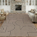 GarveeHome Rainbow Easy Jute Rug 8x10 Abstract Washable Non Slip Living Room Ultra-Thin Bedroom Rug, Non Skid Backing Non Shedding Accent Carpet for Dining Room Office