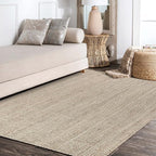 JONATHAN Y Pata Hand Woven Chunky Jute Light Ivory Indoor Area Rug, 12x18, Bohemian, Rustic, Cottage, Easy-Cleaning for Living Room, Bedroom, Kitchen, Non-Shedding (NRF102B-18)