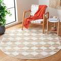 SAFAVIEH Natural Fiber Collection Area Rug - 6' Round, Ivory & Natural, Rustic Farmhouse Style, Handmade Jute & Wool, Ideal for The Living Room, Bedroom, Dining Room (NF511A-6R)