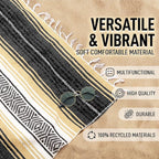 Authentic Large Handwoven Mexican Blanket - Soft Yoga Blankets - Durable Serape - Lightweight Falsa Blanket, Beach, Camping, Picnic, Equestrian Saddle, Outdoor Blankets 70"x50" - Sand