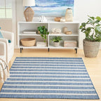 Nourison Home Positano Navy Ivory 7' x 10' Area Rug - Easy Clean, Non Shedding, Bed Room, Living Room, Dining Room, Kitchen (7' x 10')