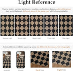 3x5 Checkered Easy Jute Outdoor Patio Rug Washable Area Rugs for Living Room Entryway Textured Diamond Indoor Outdoor Mat Farmhouse Neutral Non Slip Black Door Carpet for Backyard Bedroom