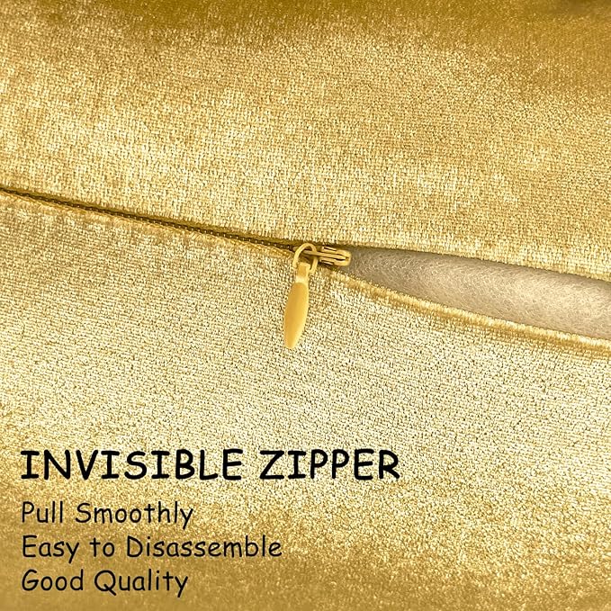2 Pack 24x24 Pillow Cover Velvet Pillow Covers, Square Throw Pillow Covers for Living Room Decorations Throw Pillow Case, Throw Pillow Cover Cushion Cover for Home Sofa Bedroom Car, Gold