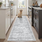 Runner Rug 2x5 Washable Non-Slip Kitchen Runner Rugs for Bathroom Laundry Room Grey Vintage Floor Carpet Runners for Hallway Entryway