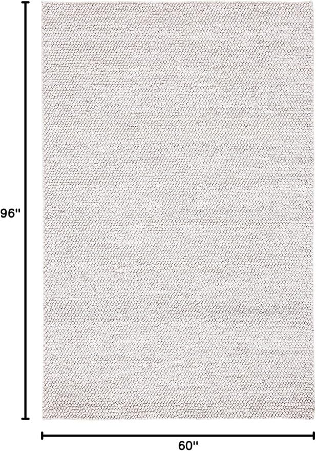 SAFAVIEH Area Rug 5x8 - Natura Collection - Grey & Ivory, Handmade Wool Blend, Textured Design, Ideal for Living Room, Bedroom, Dining Space (NAT425F)