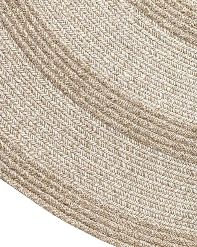 DEXI Jute Area Rug Natural Fiber 5x8 Oval, Woven Braided Durable Farmhouse Design Rugs for Living Room, Bedroom Dinning Room Office Outdoor Patio, Beige