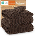 Bedsure GentleSoft Fleece Blanket Queen Size for Bed - Super Soft & Cozy, Fluffy Blankets for Women & Girls, Ideal for Sofa & Couch, Dark Brown, 90x90 Inches
