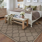 6x9 Geometric Figure Easy Jute Area Rug for Living Room Large Scalloped Washable Indoor Outdoor Carpet Farmhouse Patio Office Mat Geometric Non Slip Black Carpet for Backyard Dining Room