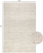 S & L Homes Jute Cotton Hand Woven Natural Farmhouse Area Rug for Living Room - Rustic Vintage Bohemian Décor - (6' x 9' Natural)