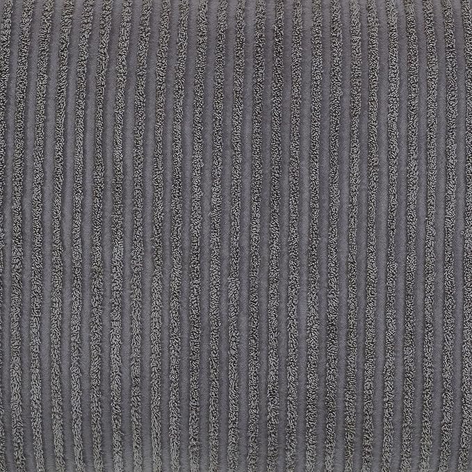 Better Trends Jullian Collection is Super Soft and Light Weight in Bold Stripes Design 100% Cotton Tufted Unique Luxurious Machine Washable Tumble Dry, Euro Sham, Gray